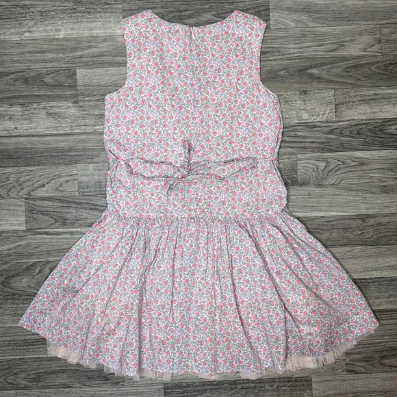 Gap Kids Little Girl's Drop Waist Floral Pink Dress w/ Tulle Slip Size L - Picture 2 of 10